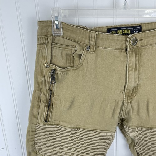 Old Skool Men Khaki Flat Front Casual Outdoor Cargo Short Size 36 - Picture 2 of 13