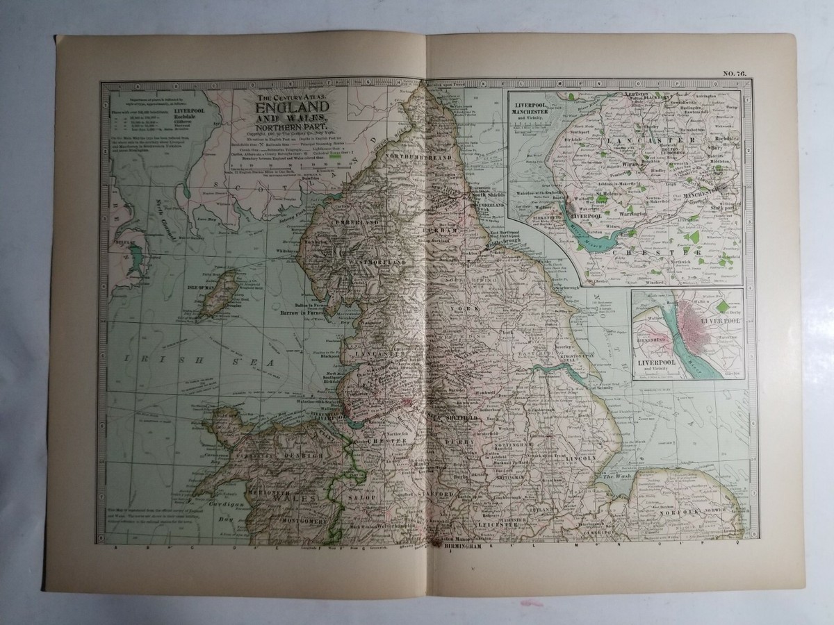 1897 The Century Atlas Map set of England and Wales 3 maps Plus  display picture 1