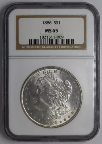 1886 Morgan Silver Dollar NGC MS 65