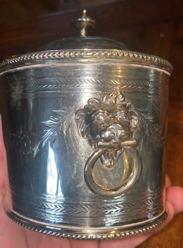 Antique English 19th century Silverplate Sugar Tea BOX Caddy kitchen decor - Picture 4 of 11