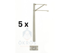 5 x Hobbex Streckenmast "Beton, r.eckig" mit langem Ausleger- H0 - ÖBB, 2. Wahl