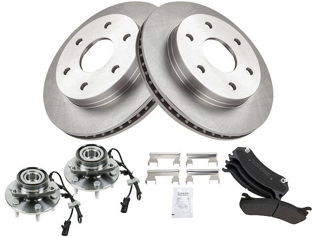 TRQ Front Brake Pad Rotor Wheel Hub Kit for 2000-2006 GMC Yukon 31KWXY