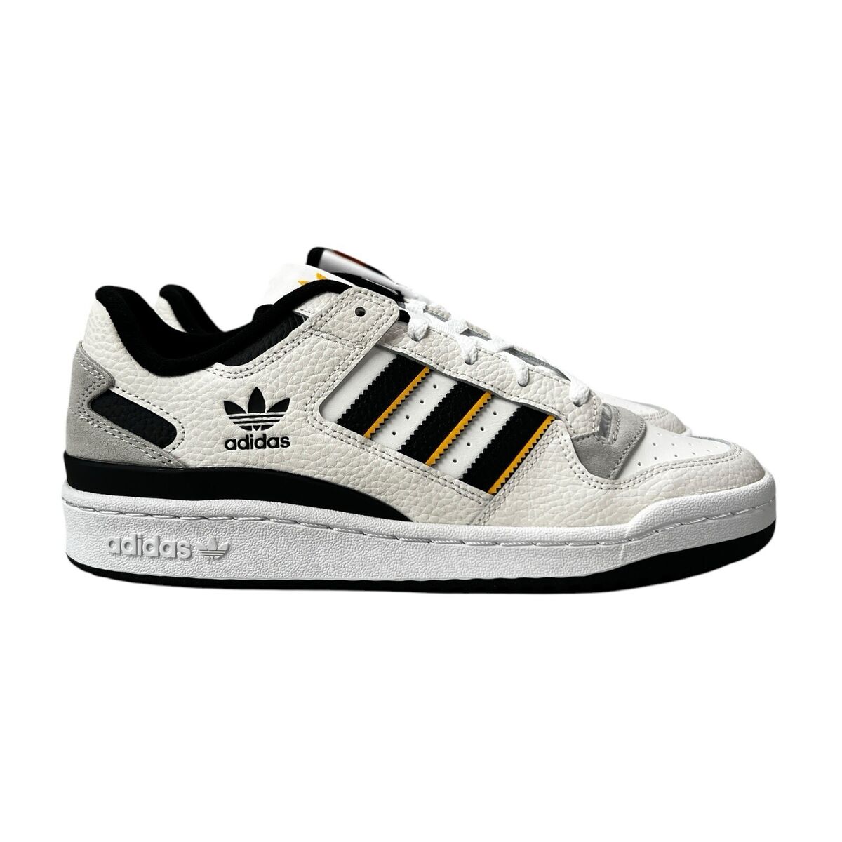 Adidas Forum Low CL Core White Black Yellow Shoes IH7906 Adidas Forum Low CL Core White Black Yellow Shoes IH7906