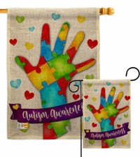 Support Autism Garden Flag Awareness Decorative Small Gift Yard House Banner