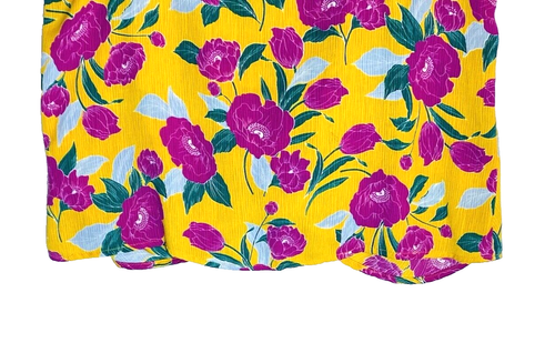 Lush Women's Knot Front Yellow Purple Floral Cropped Cami Tank Top Size Medium - Picture 6 of 11