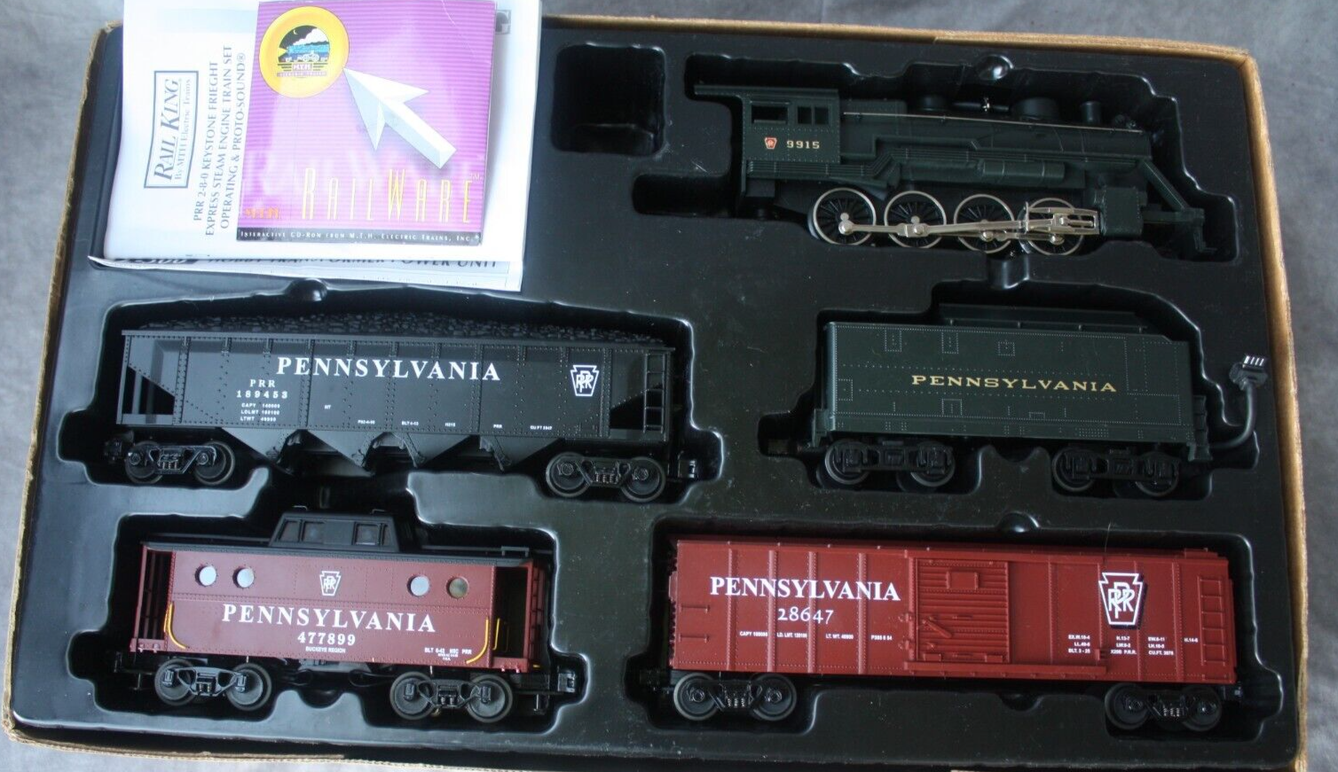 Keystone Train Set M.T.H. Rail King Pennsylvania 2-8-0 Keystone Freight Express Train Set ...