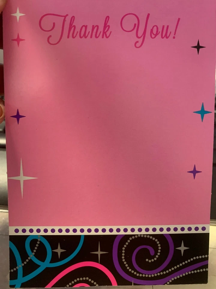 40 tarjetas y sobres de agradecimiento dulces 16 (dieciséis) rosa plata cumpleaños princesa  Foto 3 de 4