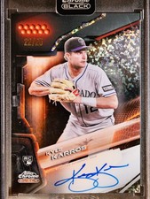 2026 Topps Chrome Black KYLE KARROS Orange Mini Diamond Auto /25 RC