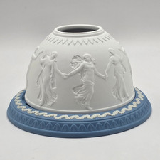 Vintage Wedgwood Jasperware Fairy Lamp Dancing Hours Blue White England Tealight