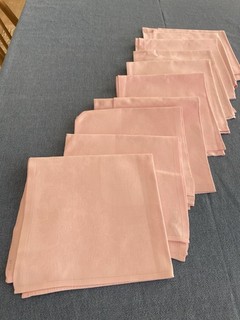 10 Pink Linen Napkins 48cmx48cm Good Condition Professionally Laundered