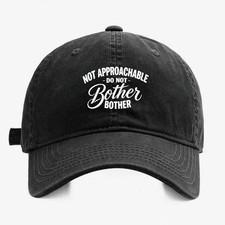 Vintage Washed "Do Not Bother" Baseball Cap, Funny Introvert Adjustable Dad Hat