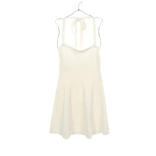 Chanel Halter Neck Dress Cotton Silk White Size 36 Length 26.2 in Chest 13.4 in