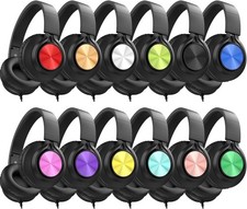 AILIHEN Headphones Wired 12-Pack Bulk for School Students Kids K-12 Classroom  Ad