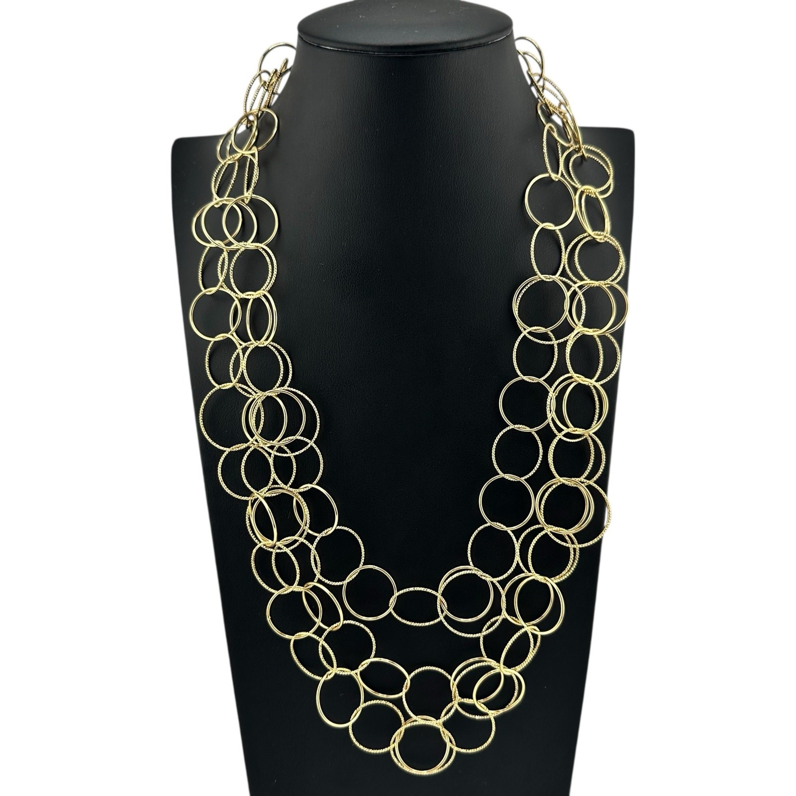 Talbots Interlocking Rings Triple Strand Elegant … - image 3