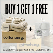 6PC Zero Twist 100 Cotton Bath Towel Set  10PC Wash Cloth Pack