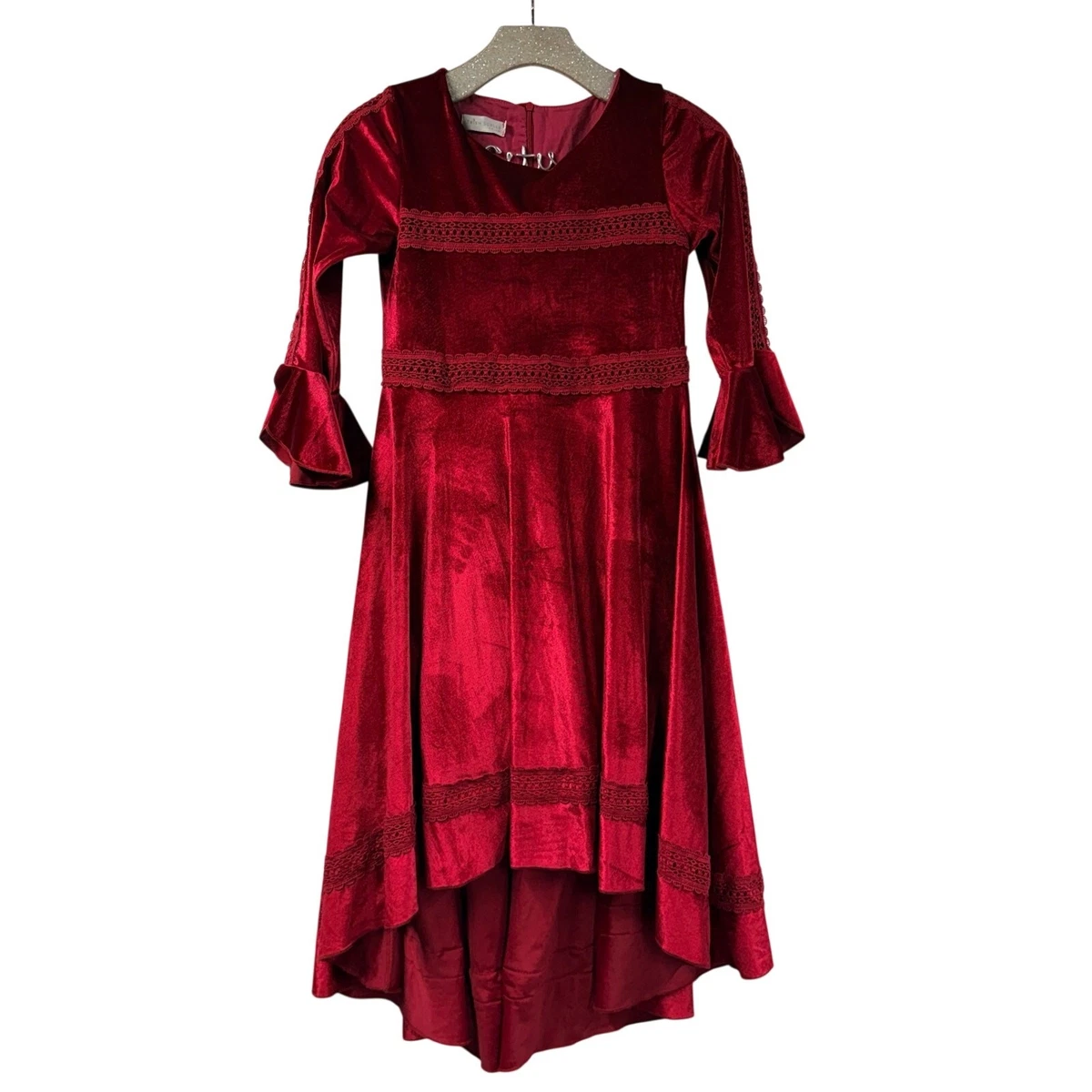Red Velvet Dresses Size 14 for Girls for sale
