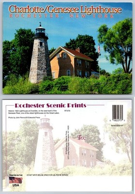 Charlotte Genesee Lighthouse Rochester NY Scenic Postcard John Penrod Photo