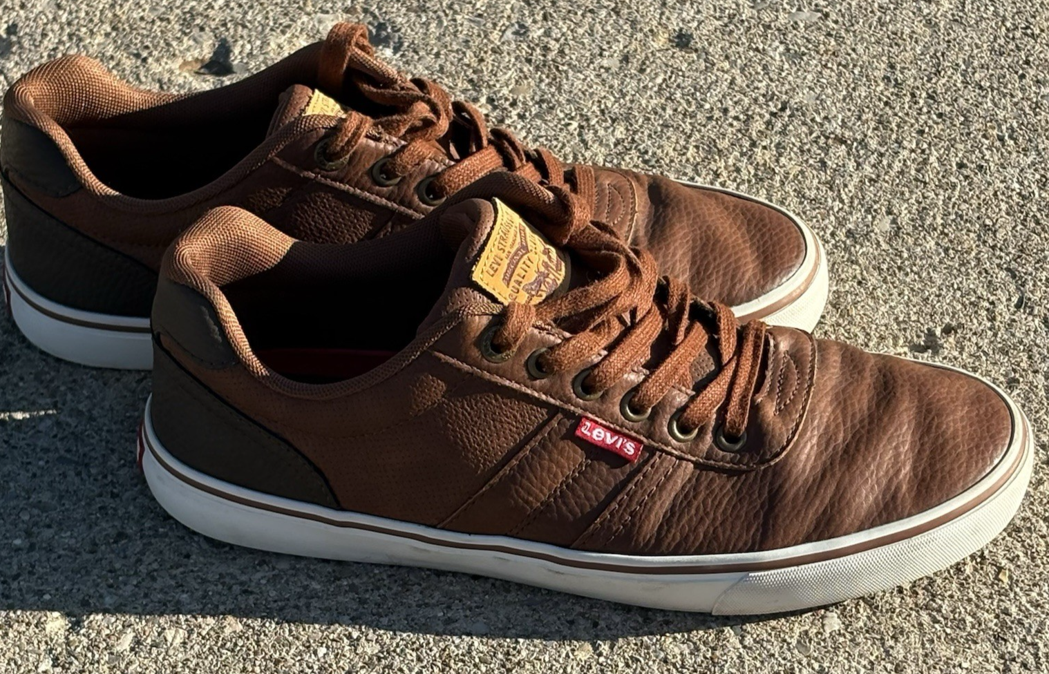 Levi's Mens Shoes Sneakers 8.5 Brown Synthetic Leather Casual Skate Urban Street