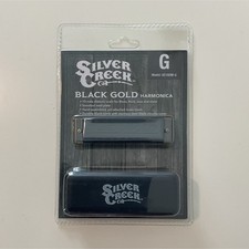 Silver Creek Black Chrome Diatonic Harmonica Key G SC102M-G Round Hole with Case