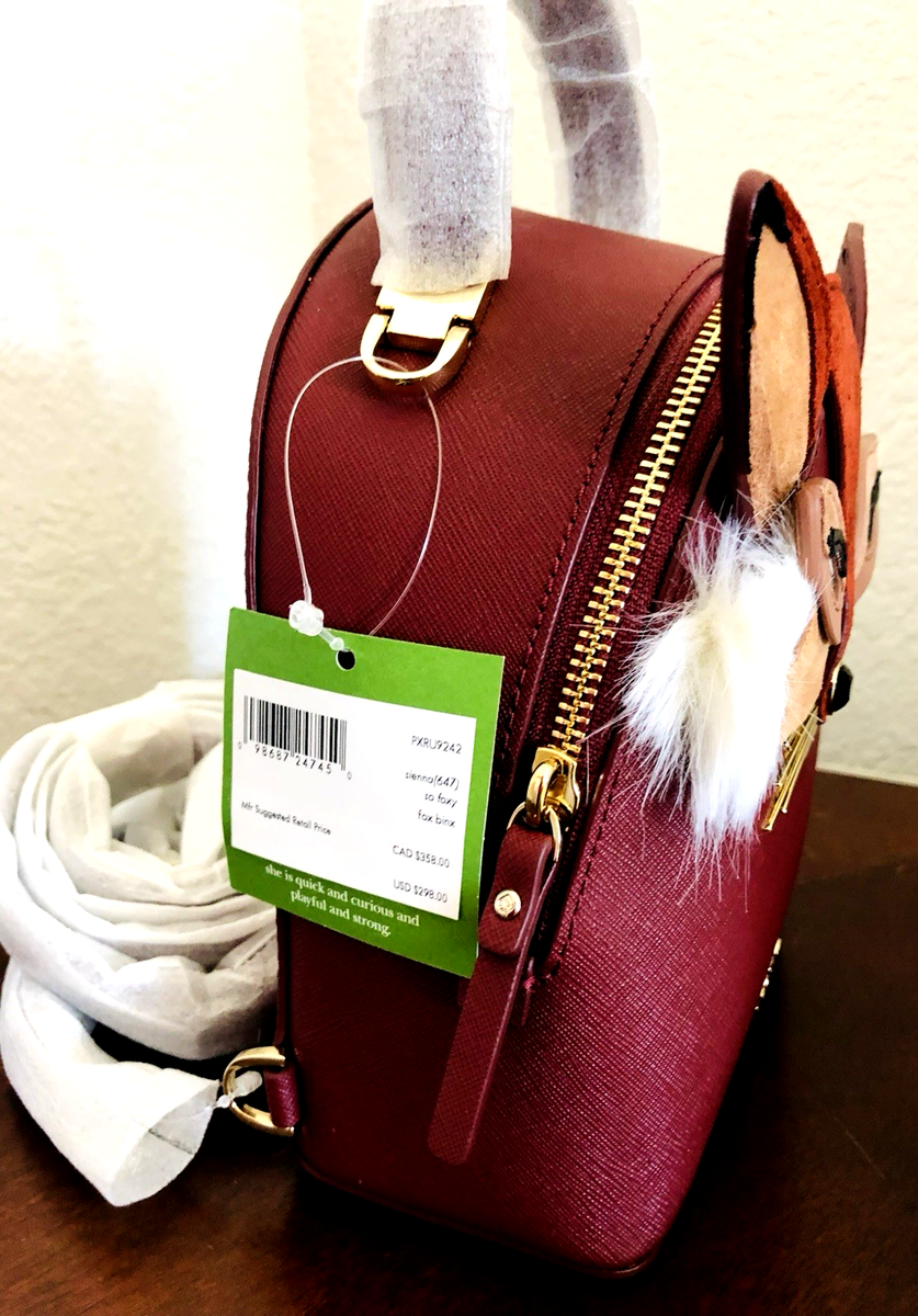 Kate Spade so Foxy binX Mini Fox Backpack Purse Crossbody Bag