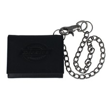 Dickies Men's Leather Trifold Wallet with Chain