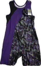 NWT Danskin Unitard Leotard Biketard Bodysuit Set With Scrunchie Girls XXL 18