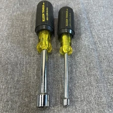 Klein Tools 1/2" Nut Driver 3-Inch Hollow Shaft Cushion Grip 630-1/2 And 1/4