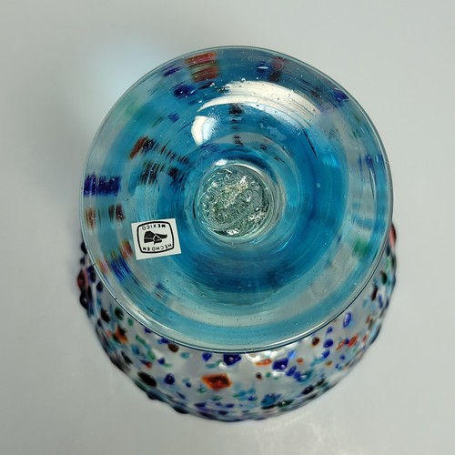 Mexican Hand-Blown Margarita Glasses Colorful Confetti Pebbled Textured Set of 2 - 第 6/21 張圖片