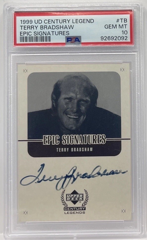 Terry Bradshaw Autographed Signed 1999 UD Century Legend #TB Epic s Auto PSA 10 