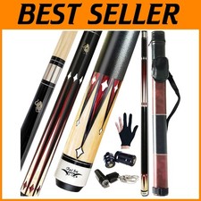 Customizable 58" Professional Billiard Cue Set: Maple Wood Sticks  Accessories