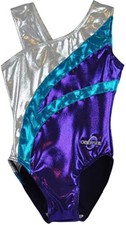 Obersee Girls' Gymnastics Leotard - Purple Arcs, 2-3 Years