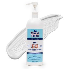 Coral Isles Sunscreen SPF 50 - Hawaii Compliant, Octinoxate/Oxybenzone Free 32oz