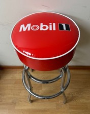Vintage Mobil1 Mobil 1 Bar Stool Counter Shop Motor Oil New In Box Red  RARE