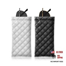 Squeeze Top Sunglass Pouch - Portable Sunglass Organizer Pouch Bags Black-white