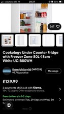 Cookology Under Counter Fridge with Freezer Zone 80L 48cm - White UCIB80WH