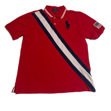 Polo Ralph Lauren USA Flag Red Sash Big Pony Polo Shirt Youth XL 18-20