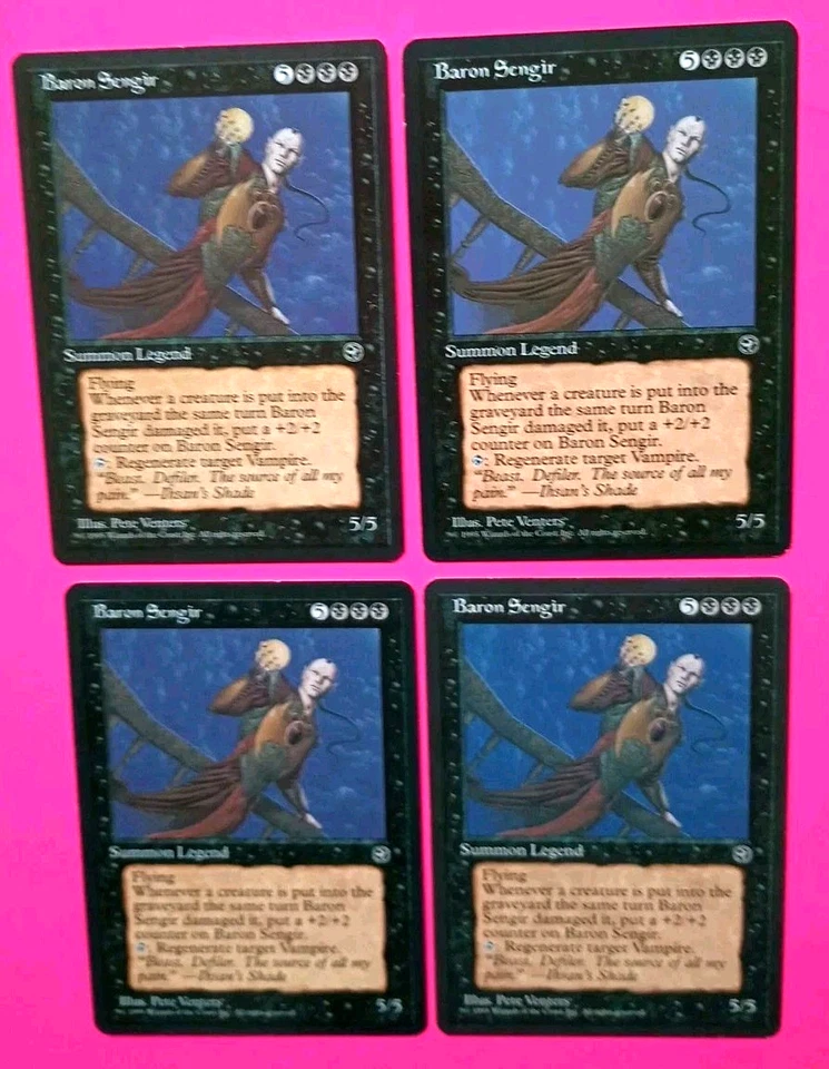 Magic the Gathering MTG HOMELANDS BARON SENGIR X 4 (3 VLP/EX & 1 MP)  R 1995! - Image 2 of 4