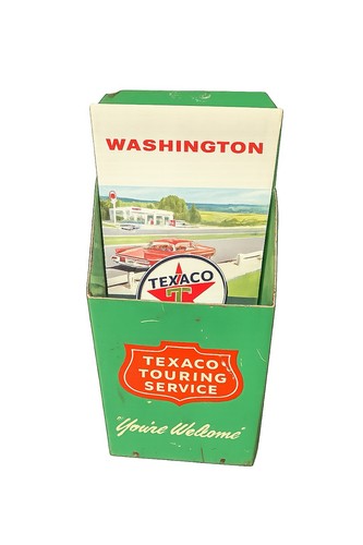 Vintage TEXACO TOURING SERVICE Gas Oil Service  Station Map Holder And Map