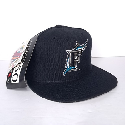 #ad Vintage 90s Florida Marlins Hat New Era Diamond Pro Model 7 5 8 Wool USA $89.98