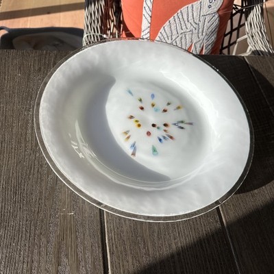Crate & Barrel Carnivalle Millefiori Glass 17D Platter Plate Made in Italy Vtg