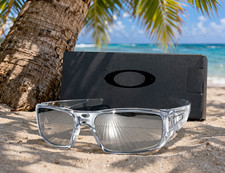 NEW Oakley Crankshaft CLEAR POLARIZED Galaxy Chrome Mirror Iridium Sunglass 9239