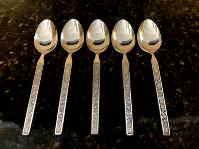Maria Grande Floral Stainless Flatware Teaspoons 6 1/4'' (Set Of 5)