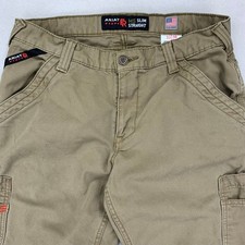 Ariat M5 FR Pants Mens 33/38 Tan Straight Flame Resistant Utility Work Canvas