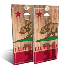 California Flag Cornhole Skip's Garage Outdoor Lawn Game Portable Set