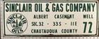 Vintage Porcelain Oil Field Sign - Sinclair Oil & Gas Co Chautauqua Cty, NY