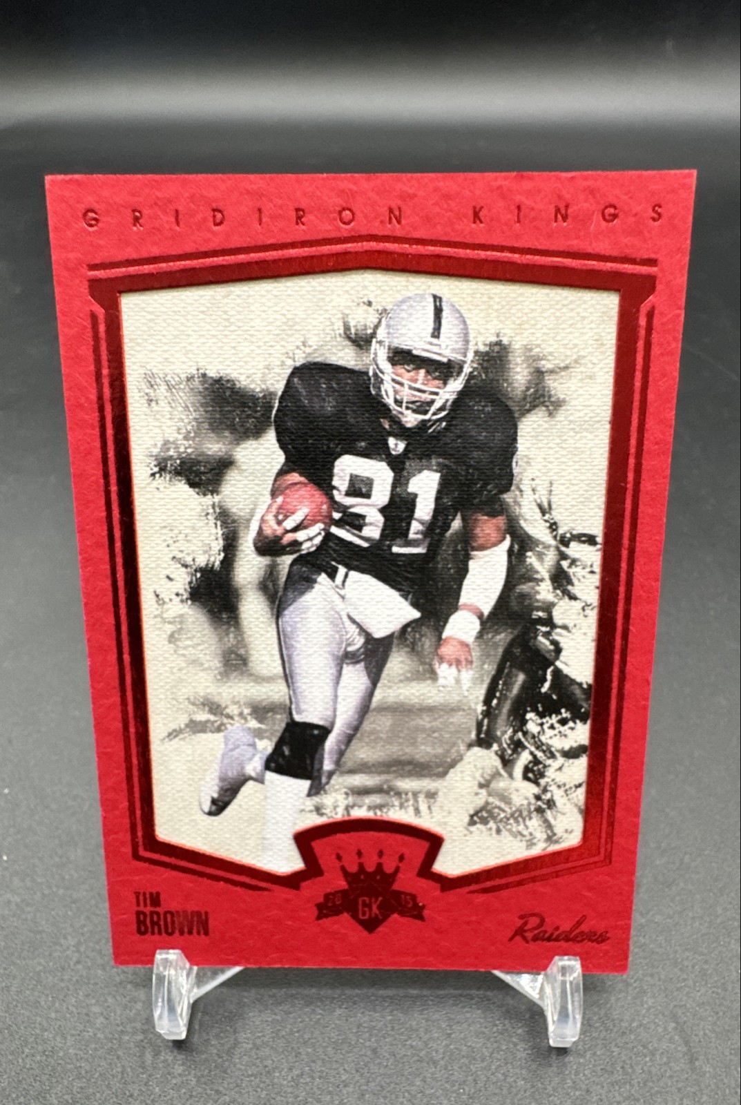 2015 Panini Gridiron Kings - Limited Lithos Tim Brown #175 Red Frame