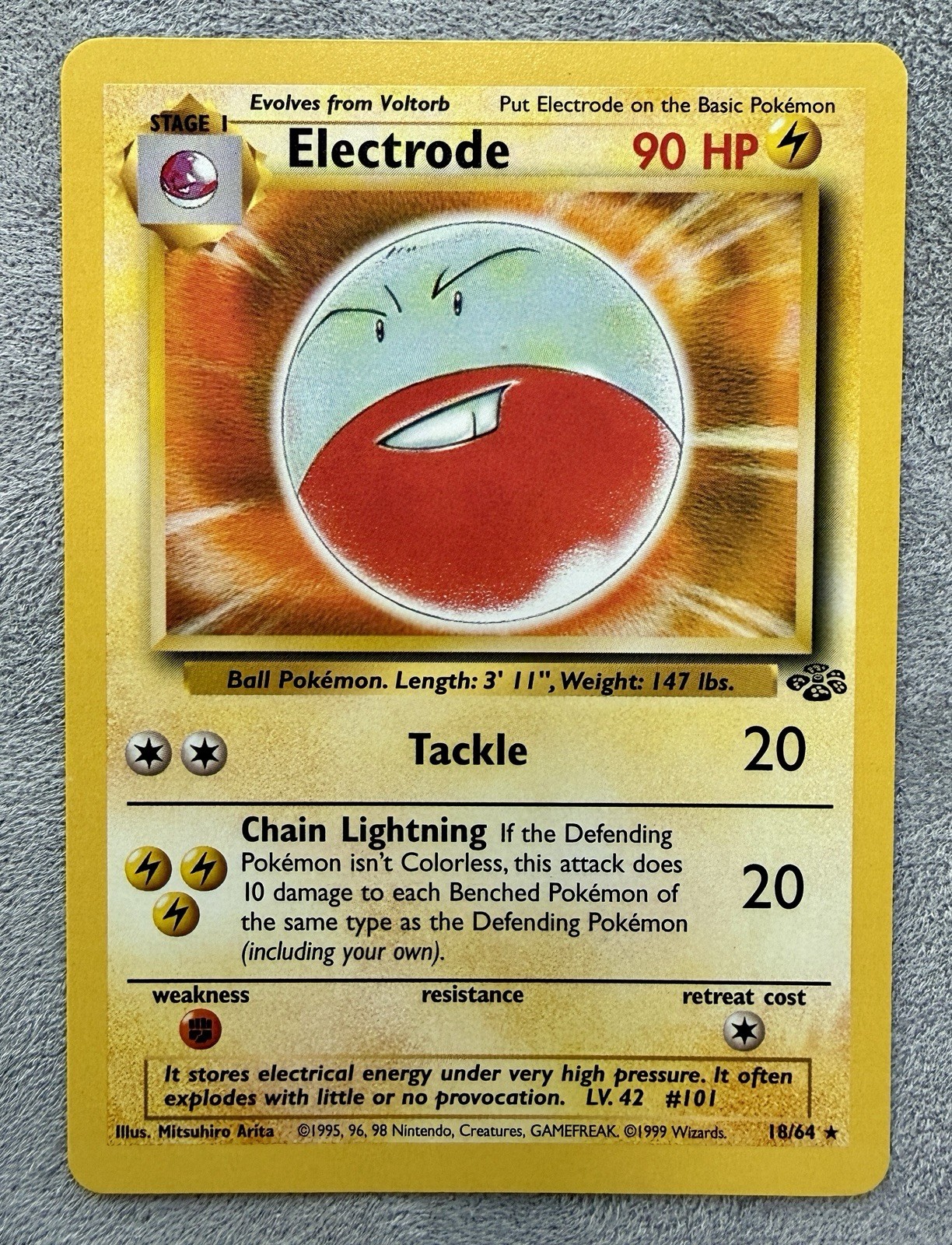 Electrode 18/64 Rare Pokemon Card- Jungle Set- NM Never Played WOTC