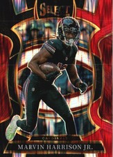 2025 Panini Select #22 Marvin Harrison Jr. Black and Red Prizm Shock