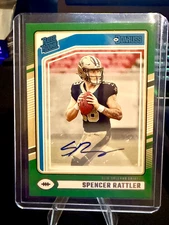 Spencer Rattler RC Auto - 2024 Panini Donruss Green #359 - New Orlean Saints