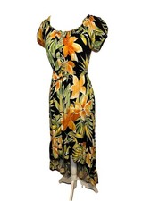 Forever 21 Dress Small High Low Tropical Boho Vacation Resort Travel Shopping